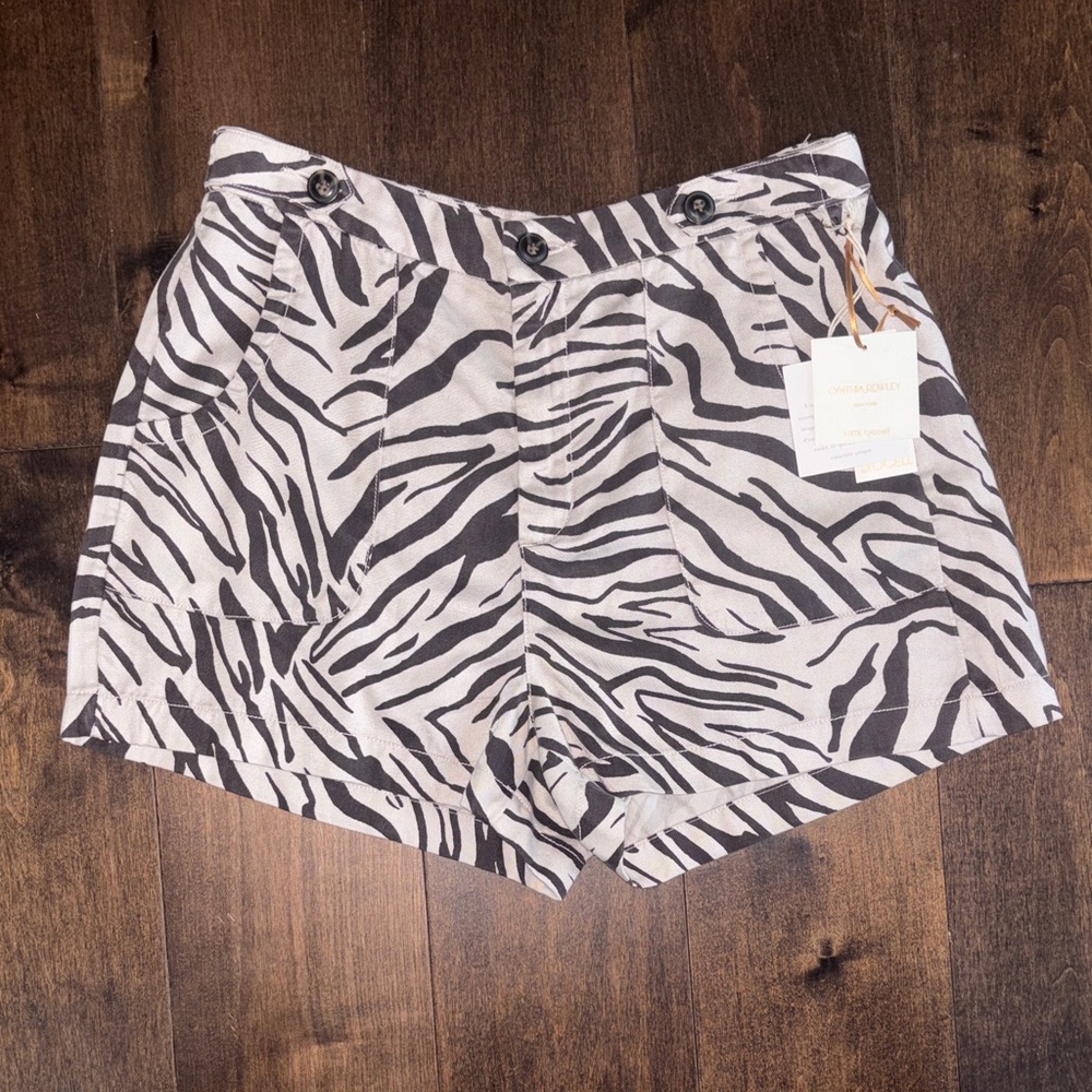 NWT Cynthia Rowley Zebra-Print Shorts